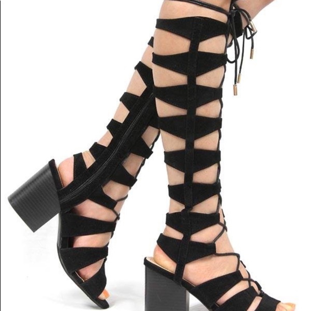 Chunky heel glaidator sandal